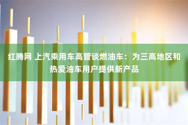 红腾网 上汽乘用车高管谈燃油车：为三高地区和热爱油车用户提供新产品